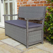 Alderley Rattan Storage Bench - Grey